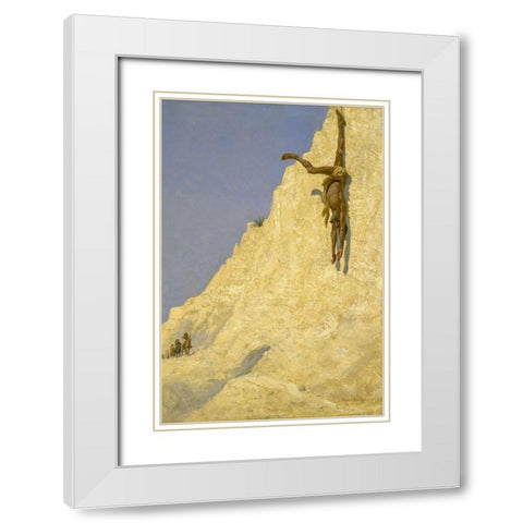 The Transgressor White Modern Wood Framed Art Print with Double Matting by Remington, Frederic