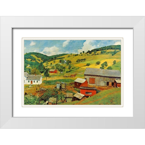 Shreyvogel Farm White Modern Wood Framed Art Print with Double Matting by Shreyvogel, Charles
