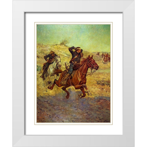 Going for Reinforcements White Modern Wood Framed Art Print with Double Matting by Shreyvogel, Charles