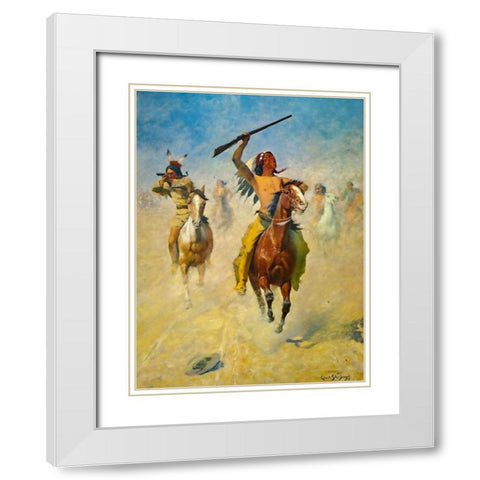 A Hot Trail White Modern Wood Framed Art Print with Double Matting by Shreyvogel, Charles
