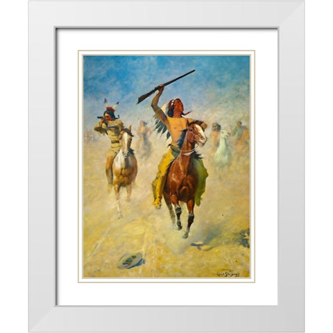 A Hot Trail White Modern Wood Framed Art Print with Double Matting by Shreyvogel, Charles