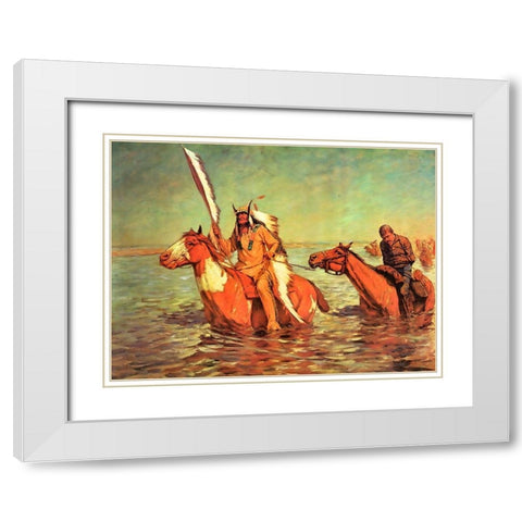 The End - Captured Bluecoat White Modern Wood Framed Art Print with Double Matting by Shreyvogel, Charles
