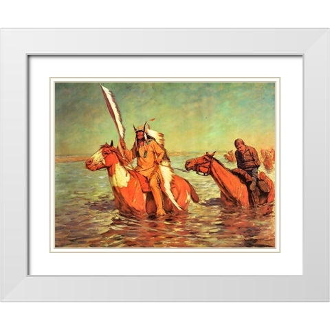 The End - Captured Bluecoat White Modern Wood Framed Art Print with Double Matting by Shreyvogel, Charles
