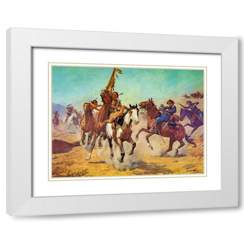 Silenced War Whoop White Modern Wood Framed Art Print with Double Matting by Shreyvogel, Charles