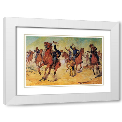 Surrounded White Modern Wood Framed Art Print with Double Matting by Shreyvogel, Charles