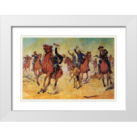 Surrounded White Modern Wood Framed Art Print with Double Matting by Shreyvogel, Charles