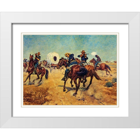 Protecting the Immigrants White Modern Wood Framed Art Print with Double Matting by Shreyvogel, Charles