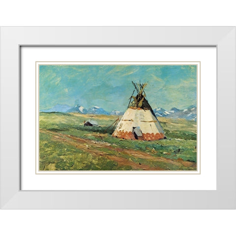 Blackfoot Reservation Montana White Modern Wood Framed Art Print with Double Matting by Shreyvogel, Charles