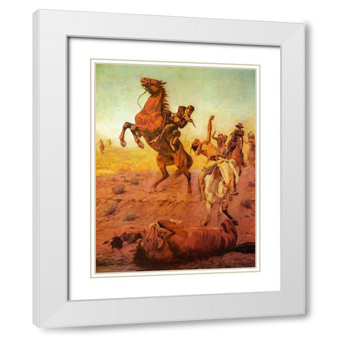 Fight For Water White Modern Wood Framed Art Print with Double Matting by Shreyvogel, Charles