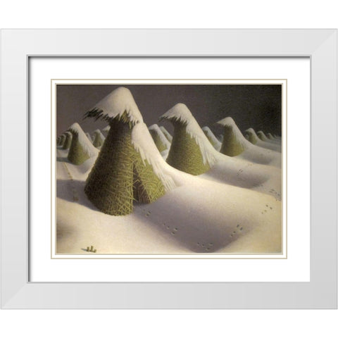 January White Modern Wood Framed Art Print with Double Matting by Wood, Grant