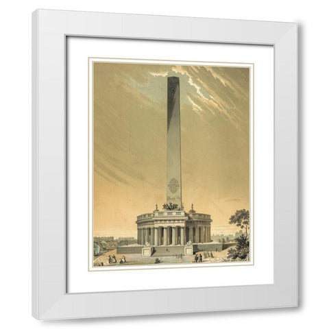 Design of the national Washington Monument White Modern Wood Framed Art Print with Double Matting by Charles, Fenderich