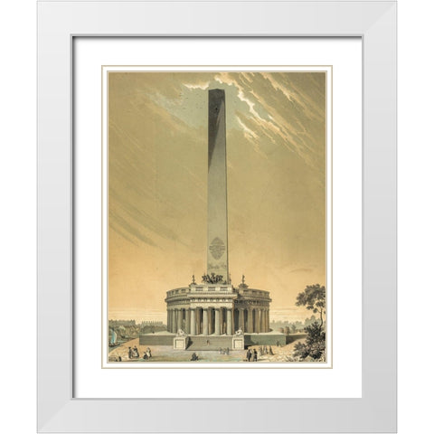 Design of the national Washington Monument White Modern Wood Framed Art Print with Double Matting by Charles, Fenderich