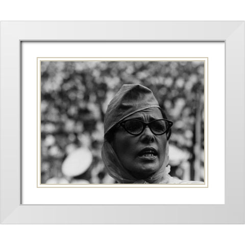 Civil Rights March on Washington-D.C. Actor Lena Horne White Modern Wood Framed Art Print with Double Matting by U.S. Archives
