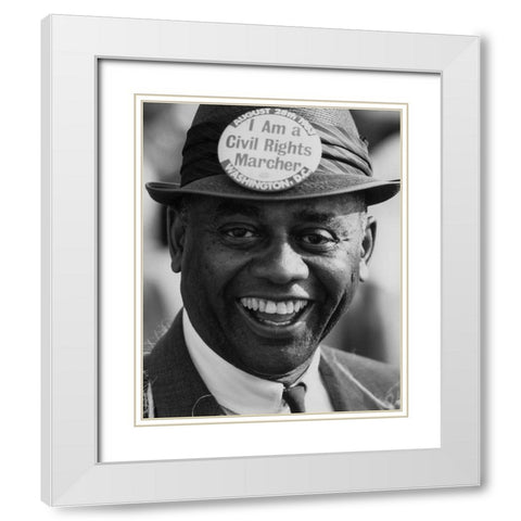 A Demonstrator at the Civil Rights March on Washington White Modern Wood Framed Art Print with Double Matting by U.S. Archives