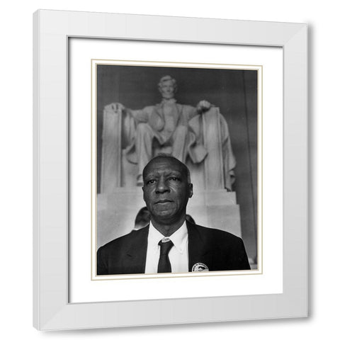 Civil Rights March on Washington-D.C. A. Philip Randolph-Organizer of the Demonstration White Modern Wood Framed Art Print with Double Matting by U.S. Archives