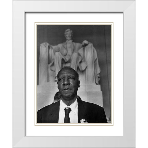 Civil Rights March on Washington-D.C. A. Philip Randolph-Organizer of the Demonstration White Modern Wood Framed Art Print with Double Matting by U.S. Archives