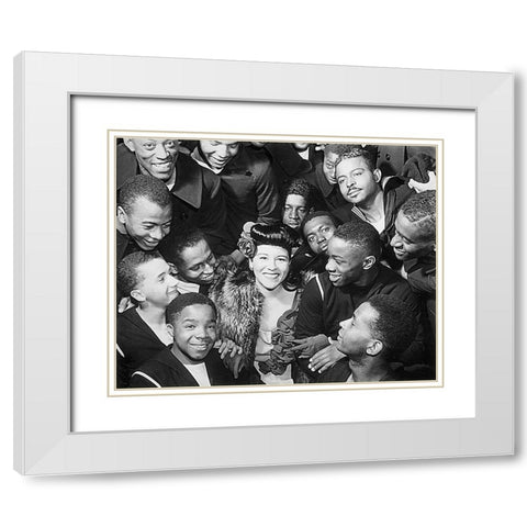 WWII Marva Louis-wife of champion Joe White Modern Wood Framed Art Print with Double Matting by U.S. Archives