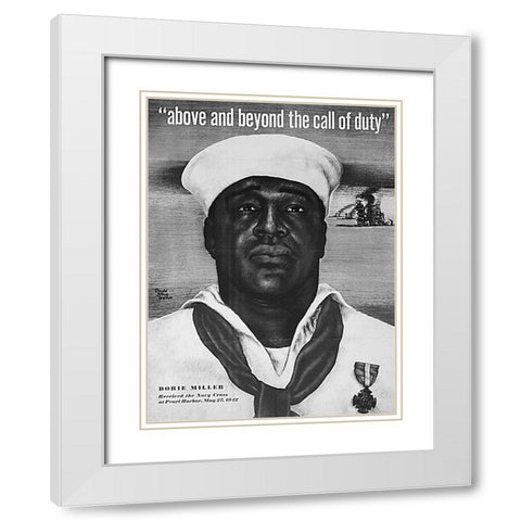 WWII Above and Beyond the Call of Duty White Modern Wood Framed Art Print with Double Matting by U.S. Archives