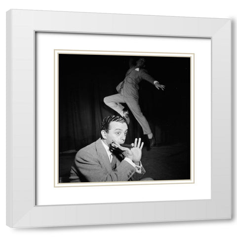 Larry Adler-City center-NYC-1947 White Modern Wood Framed Art Print with Double Matting by Gottlieb, William