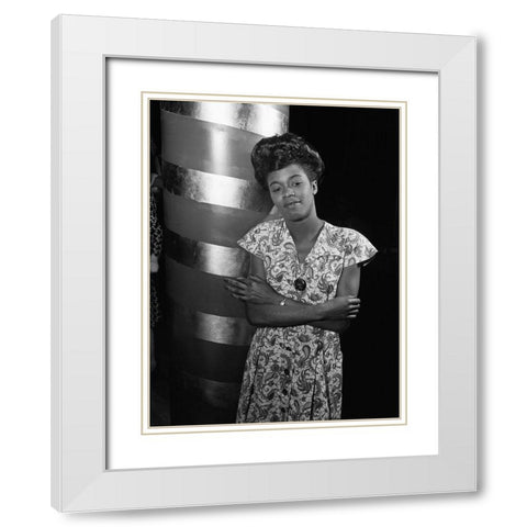 Sarah Vaughan No 2 White Modern Wood Framed Art Print with Double Matting by Gottlieb, William