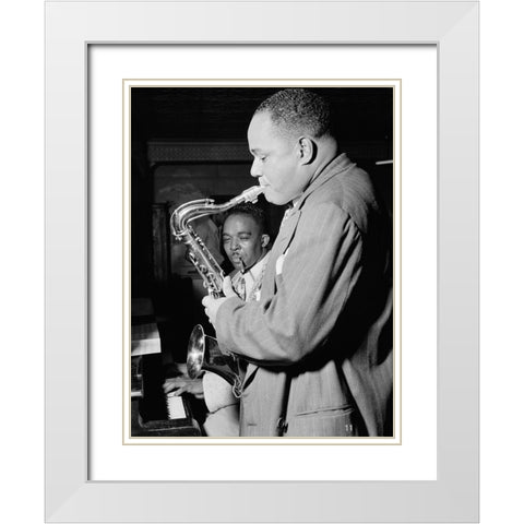 Joe Thomas and Eddie Wilcox White Modern Wood Framed Art Print with Double Matting by Gottlieb, William