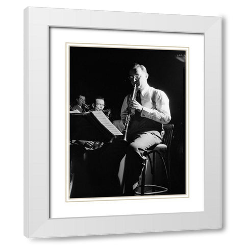 Portrait of Benny Goodman-New York 1947 White Modern Wood Framed Art Print with Double Matting by Gottlieb, William