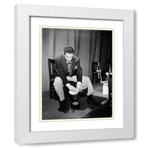 Portrait of Jack Costanzo-1947 White Modern Wood Framed Art Print with Double Matting by Gottlieb, William