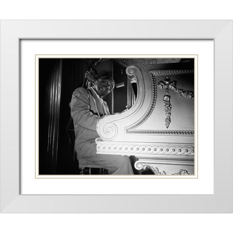 Erroll Garner-New York 1947 White Modern Wood Framed Art Print with Double Matting by Gottlieb, William