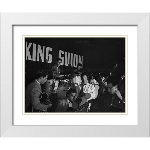 King Guion Band-between 1938 and 1948 White Modern Wood Framed Art Print with Double Matting by Gottlieb, William