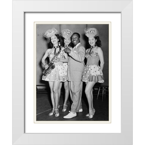 Louis Jordan-Paramount Theater-New York 1946 White Modern Wood Framed Art Print with Double Matting by Gottlieb, William