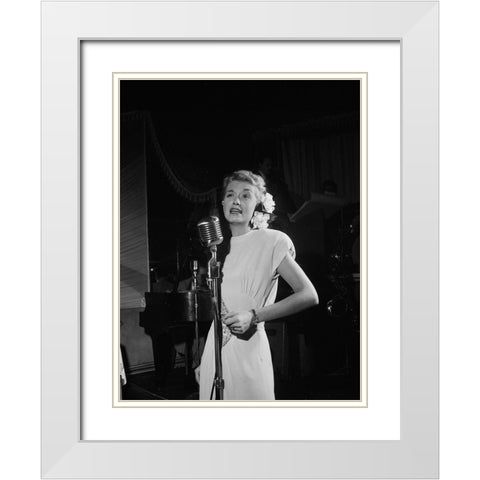June Christy-Club Troubadour-New York 1947 White Modern Wood Framed Art Print with Double Matting by Gottlieb, William