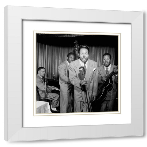 Babs Gonzales-New York 1947 White Modern Wood Framed Art Print with Double Matting by Gottlieb, William