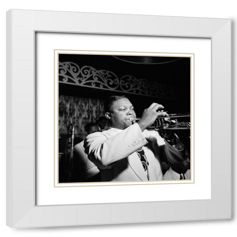 Cat Anderson-Aquarium-New York 1947 White Modern Wood Framed Art Print with Double Matting by Gottlieb, William