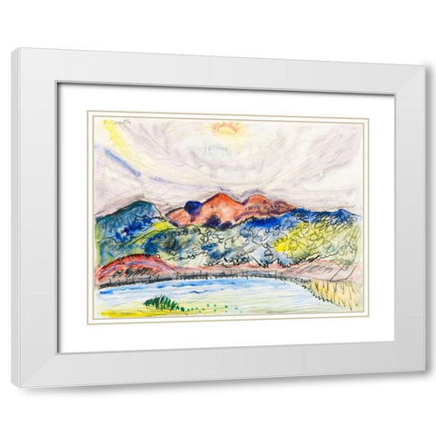 Early Landscape White Modern Wood Framed Art Print with Double Matting by Demuth, Charles