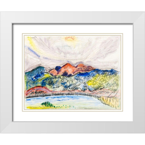Early Landscape White Modern Wood Framed Art Print with Double Matting by Demuth, Charles