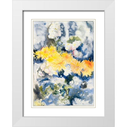 Yellow and Blue White Modern Wood Framed Art Print with Double Matting by Demuth, Charles