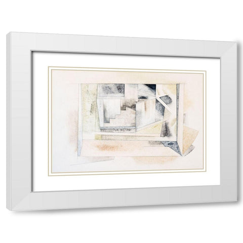Bermuda-Stairway White Modern Wood Framed Art Print with Double Matting by Demuth, Charles