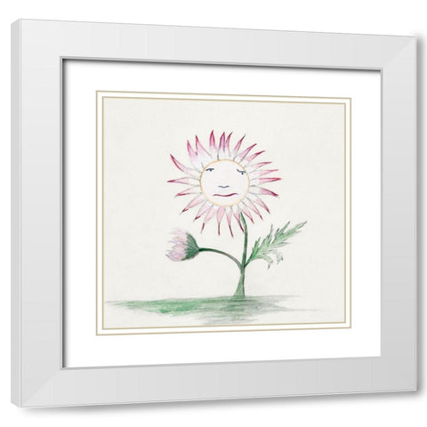 Sunflower White Modern Wood Framed Art Print with Double Matting by Demuth, Charles