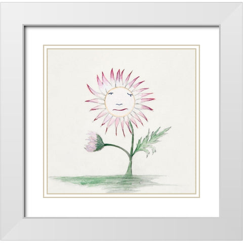 Sunflower White Modern Wood Framed Art Print with Double Matting by Demuth, Charles