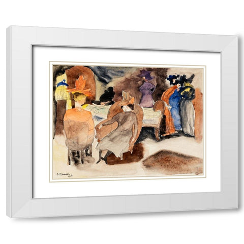 The Death of Nana White Modern Wood Framed Art Print with Double Matting by Demuth, Charles