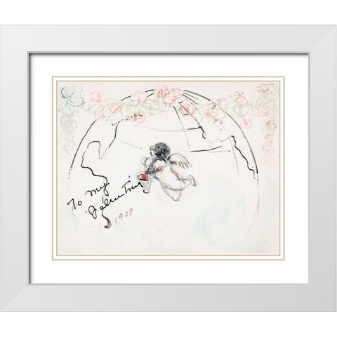 To My Valentine White Modern Wood Framed Art Print with Double Matting by Demuth, Charles