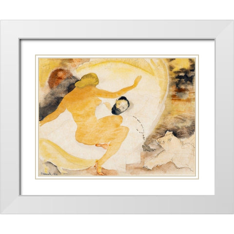 Nana and Count Muffat White Modern Wood Framed Art Print with Double Matting by Demuth, Charles