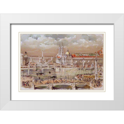 Upper Grand Basin White Modern Wood Framed Art Print with Double Matting by Hassam, Childe