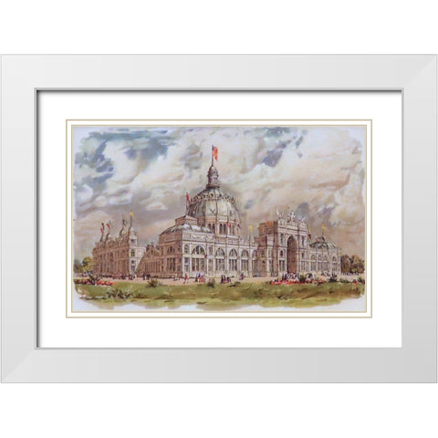 United States Government Building White Modern Wood Framed Art Print with Double Matting by Hassam, Childe
