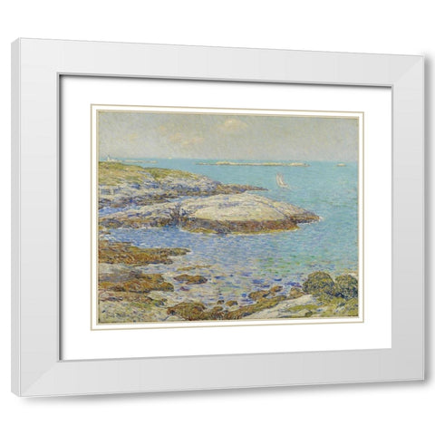 Isles of Shoals White Modern Wood Framed Art Print with Double Matting by Hassam, Childe