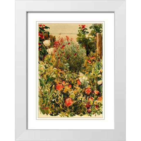 The Bride White Modern Wood Framed Art Print with Double Matting by Hassam, Childe