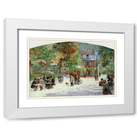 At the Chalet du Chateau de Madrid-in the Bois de Boulogne White Modern Wood Framed Art Print with Double Matting by Abel-Truchet, Louis