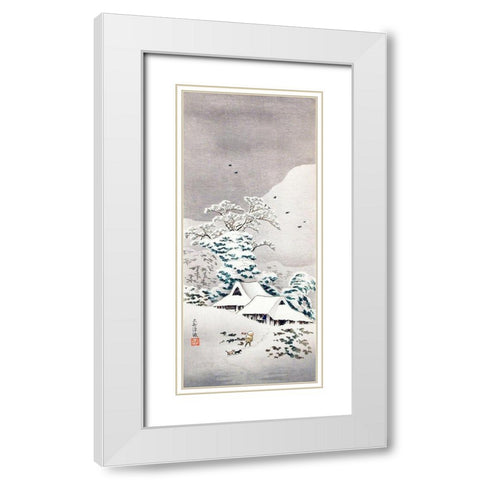 Sawatari in Snow White Modern Wood Framed Art Print with Double Matting by Takahashi, Hiroaki