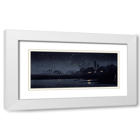 Starry Night White Modern Wood Framed Art Print with Double Matting by Takahashi, Hiroaki