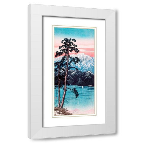 Lingering Snow on Mt Shirane-Nikko White Modern Wood Framed Art Print with Double Matting by Takahashi, Hiroaki